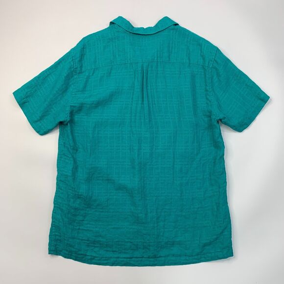 Tommy Bahama Linen Camp Shirt Mens L Large Kale Green Pocket Button Up Big Bossa - Picture 7 of 9